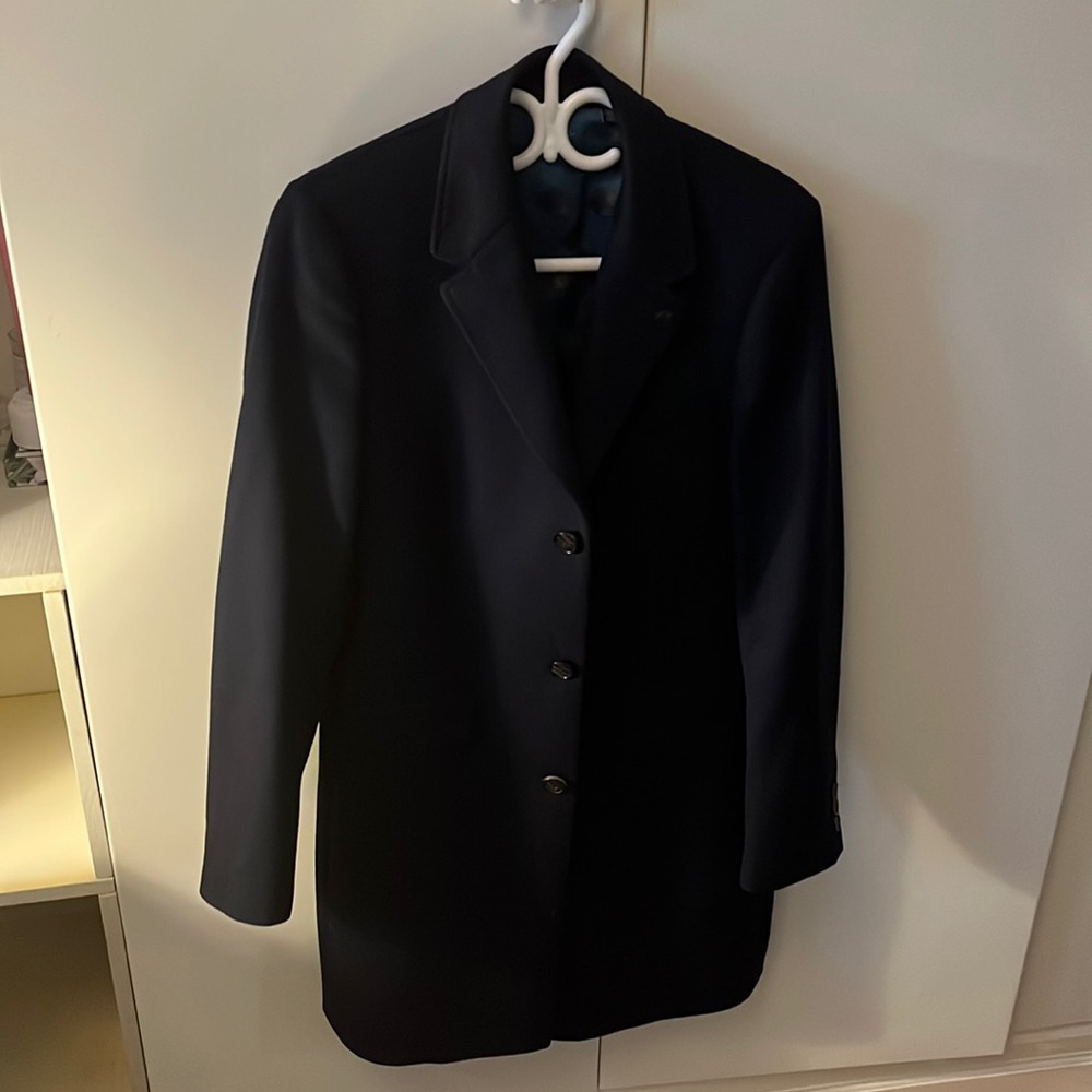 Ted baker navy oversized menswear coat